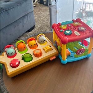 Colorful Activity Cube and Shape Sorter Set